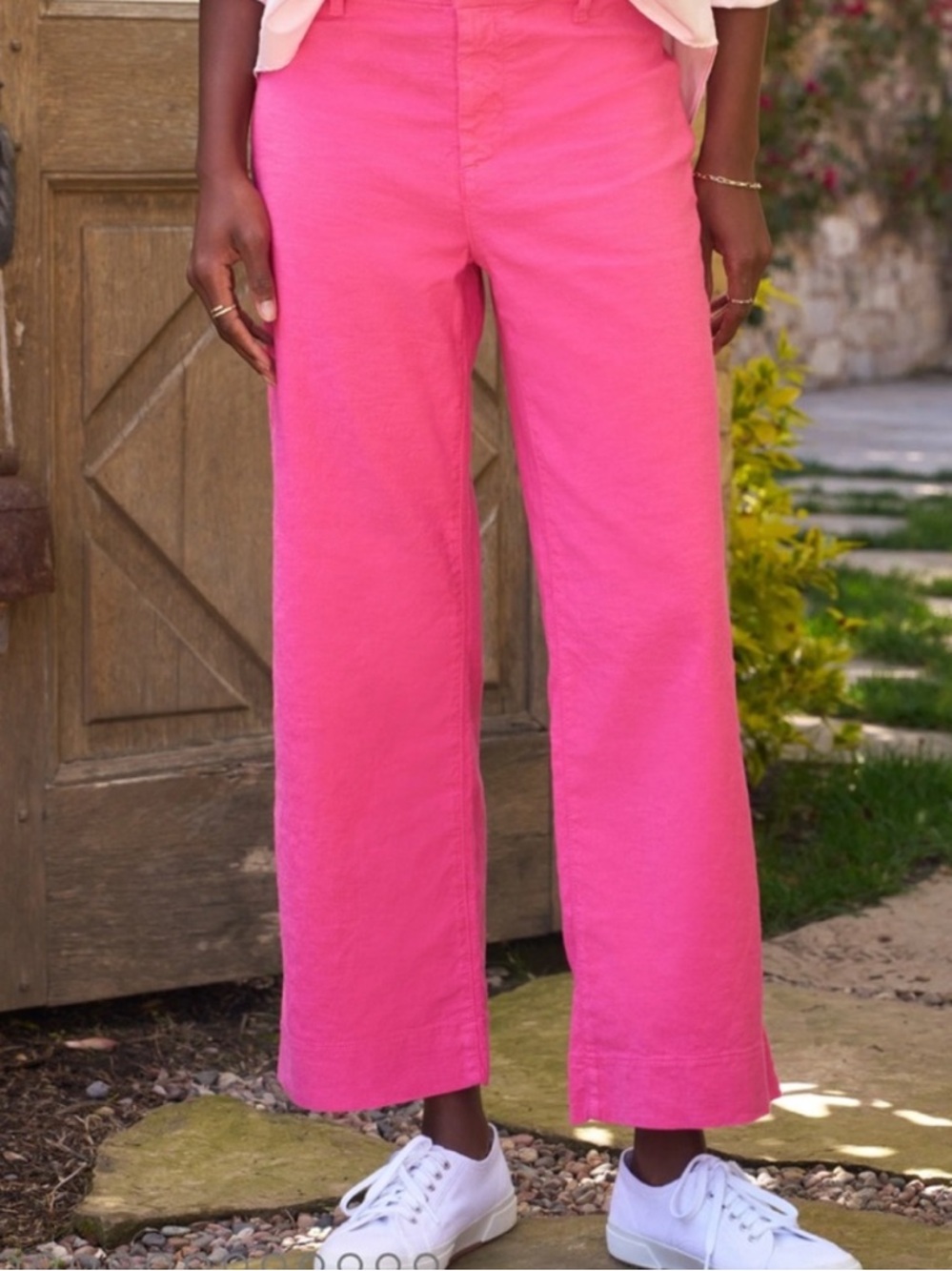 Apiece Apart Merida Hot Pink‎ Neon Crinkle Cotton Wide Leg Pants Womens Size 0